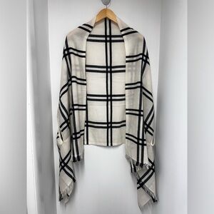 J.Crew Women's Dark Grey and White Cardigan Wrap, one size